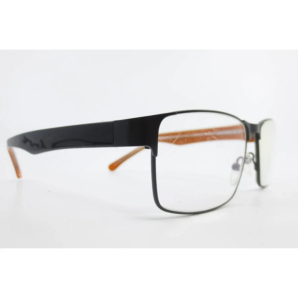 Link Occhiali 1156 Eyeglass Frames Black Orange Rectangular 56-18-140 C.81